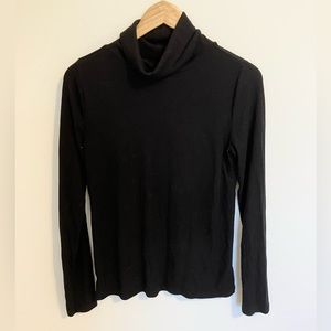 Loft Black Ribbed Turtle Neck Long Sleeve Shirt